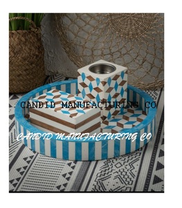 ชุดถาดกลมฝังก้างปลามุกพร้อมกล่องและตะเกียงธูปชุดกลิ่นมหาสมุทร - Product Image 4