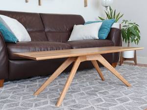 Handcrafted Solid Wood <b>Midcentury</b> Modern <b>Coffee</b> <b>Table</b> With Sleek Rectangular Design Customizable Living Room Accent Furniture - Product Image 3