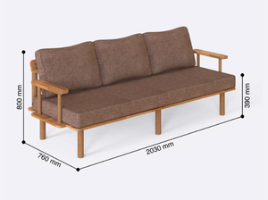 Gran oferta, sofá de madera minimalista moderno de 3 asientos, madera de haya hecha a mano con función extensible para sala de estar o Villa - Product Image 4