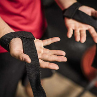 Logo personnalisé Sangles de poignet d'entraînement en coton à usage intensif Sangles d'haltérophilie de gymnastique