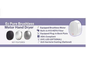 Sèche-mains électrique sans brosse en acier inoxydable 800W Moteur 95 m/s à grande vitesse pour hôtels et ménages Utilisation des toilettes - Product Image 5