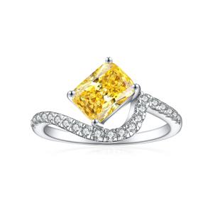 925 Sterling Silver Handmade Gemstone Quartz Jaune avec Topaze Blanche Bague Classique 925 Designer Cadeau De Mariage Meilleure Qualité Bijoux - Product Image 1