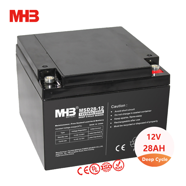 Mhb MSD28-12 Vrla Agm Deep Cycle 12v 28ah Seal Lead Acid Battery for Ups Alarm System