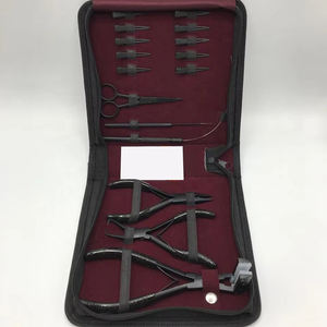 ชุดเครื่องมือต่อผมแบบมืออาชีพพร้อมเข็มและคีมร้อยลูกปัด มาพร้อมกระเป๋าหนังที่ทนทาน - Product Image 2