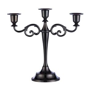 Classic Five Arm <b>Black</b> Standing Candelabra with Powder Coated Finish For Timeless Home Decor Accent - Product Image 5