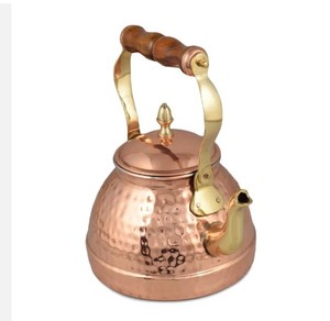 หม้อกาต้มน้ําชาที่ไม่ซ้ําใครพร้อมที่จับไม้สําหรับทําอาหารและเสิร์ฟเครื่องถ้วยชามวาลาและบริษัทกาต้มน้ําชาคาเลย์ทองแดงกาแฟทองแดง - Product Image 2