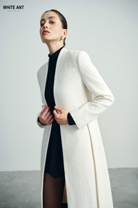 Abrigo largo de lana de Tweed para mujer con correas, superventas, abrigo de invierno para mujer, precio de fábrica, diseño de abrigos hechos a mano NAAMAH de lujo - Product Image 6