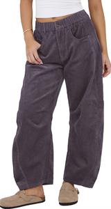 NOUVEAUTÉ D'USINE DIRECTE DU BANGLADESH : JEANS EN CORDONNE POUR FEMMES, TAILLE MI-HAUTE, CASUAL, LARGES, PANTALONS EN CORDUROY À JAMBE LARGE, PANTALONS CROPPED À CHEVILLES - Product Image 5