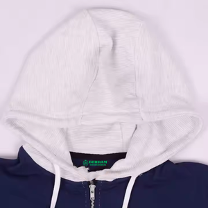 Dernière conception hommes coton polaire fermeture éclair à capuche 430 GSM fabriqué au Pakistan produit de gros à bas prix Service OEM - Product Image 3