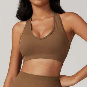Personnalisé 100% coton Animal imprimé léopard respirant licou Yoga soutien-gorge de sport pour les femmes haute élastique sans couture anti-transpiration Fitness - Product Image 6