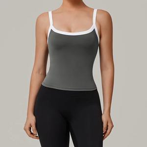 Débardeur de sport rembourré pour femmes en gros personnalisé, respirant, extensible dans les quatre sens, léger, évacuant l'humidité, pour le yoga et la course à pied - Product Image 2