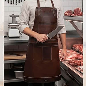 Comfortable Heavy Duty <b>Leather</b> Vest Style <b>Apron</b> for Men Stylish Adjustable Work <b>Apron</b> for BBQ and Crafts - Product Image 6