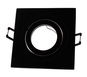 Anello incassato inclinabile in alluminio nero quadrato Helium 90x90mm. (Cristal Record 03-061-80-180) - Product Image 1