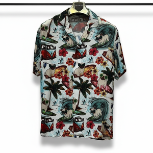 Camisa Moderna de Manga Corta con Estampado Floral para Hombre, Corte Holgado, Tela Ligera, Diseño Elegante de Verano, Ropa Casual, Atuendo para Vacaciones - Product Image 4