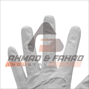 Ahmad & Fahad Ind White Color Golf Glove <b>S</b>,M,L,XL All sizes are available <b>Black</b> Piping Made In Pakistan - Product Image 6