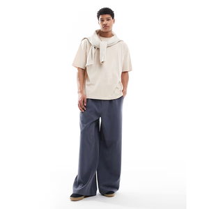 เสื้อยืดผู้ชาย ผ้าฝ้าย 220gsm ทรงโอเวอร์ไซส์ สปอร์ต ทรงบ็อกซี่ พิมพ์ลายสกรีนตามสั่ง ดีไซน์เนื้อผ้าหนา พิมพ์โลโก้ด้วยเทคนิค DTG ไซส์ US/UK ขายส่ง/OEM/ODM - Product Image 2