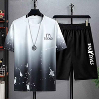 Nouvel ensemble décontracté pour homme 2025 – T-shirt respirant en polyester/coton tricoté pour l'été, style vintage à manches courtes