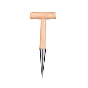Outils de jardinage manuels avec manche en bois, jardinière à bulbes Dibbler, semoir en bois pour semer des graines, repiquer des plantes - Product Image 1
