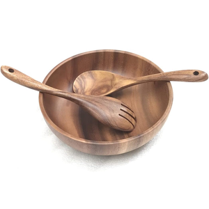 Tazón Grande de Madera Clásico, Hecho a Mano, Ecológico, de Calidad Premium, Pulido, para Ensaladas y Frutas - Product Image 1