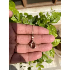 14k White Gold Necklace 925 Silver Pear Morganite Water Drop Shape Bezel Set Rhodium Plated Trendy Zircon Moissanite <b>Diamond</b> - Product Image 4