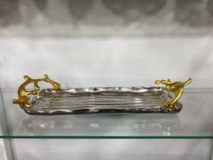 Bandeja de aluminio de diseño elegante para servir en el hogar y la cocina, bandeja para servir café, comida, desayuno, cena, bandeja para decoración de boda - Product Image 4