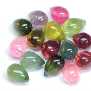 Fabulosa piedra preciosa de turmalina múltiple de 5mm a 7mm de tamaño semipreciosa suelta cabujón de turmalina gotas de lágrimas - Product Image 1