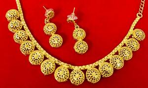 24K Plaqué Or Vintage Dubai Fashion Jewelry Set Comprend Collier Boucles D'oreilles Bracelets Peignes Cuivre Matériel Diamant Allemagne - Product Image 3