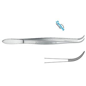 Fórceps De astilla de acero inoxidable de alta calidad, fabricante de instrumentos quirúrgicos curvos dentados de 12,5 cm / 5" - Product Image 2