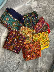 All Color Cotton Phulkari Dupatta for Women Phulkari Kantha Mirror Foil Work Cotton Dupatta Indian Women Gift Dupatta Return - Product Image 2