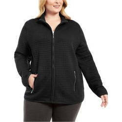 Giacca in pile trapuntata da donna Karen Scott, taglia plus, colore nero, taglia 1X - Product Image 3