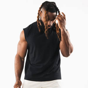 2023 nuevo atlético para correr algodón orgánico entrenamiento al por mayor gimnasio músculo sin mangas gimnasio hombres Top Tank - Product Image 6