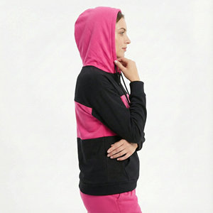 Sweats à capuche pour femmes, sur mesure, style Henley, bouton, cordon de serrage, manches longues, décontracté, coupe ample, pull, streetwear, vente en gros de sweats à capuche - Product Image 2