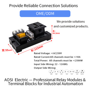 Module de distribution d'alimentation pour armoire AOSI, multiprise industrielle, boîtier de commande, protection des connexions de câbles - Product Image 2