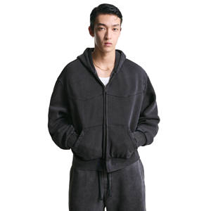 Fabricant de survêtements lavés d'hiver de haute qualité 100% coton polaire lourd personnalisé hommes femmes sweats à capuche - Product Image 2