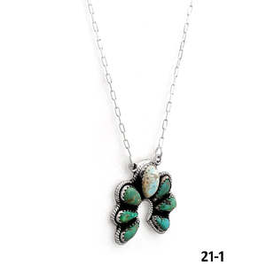 Collier Naja fait main en turquoise et argent sterling, motif floral, pour occasions spéciales - Product Image 3
