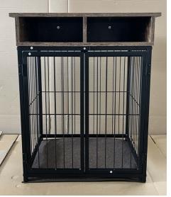 กรงสุนัขและกรงสัตว์เลี้ยงแบบเป็นมิตรกับสิ่งแวดล้อม พร้อมท็อปไม้และโครงเหล็ก ปรับขนาดได้ ปิดด้วยกระดุม - Product Image 2