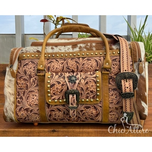Wholesale Large Hand Tooled Leather Travelling <b>Bags</b> Cowhide <b>Travel</b> Duffel <b>Bags</b> for Unisex Custom Genuine Leather <b>Weekender</b> <b>Bags</b> - Product Image 1