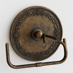 Porte-papier hygiénique en métal de qualité supérieure avec surface argentée polie Artisan fait à la main offrant un accent décoratif intérieur fonctionnel - Product Image 5