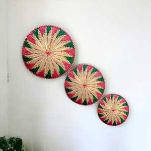 Cesta decorativa para colgar en la pared de ratán Floral, cesta de hierba Sabai Natural, cesta de decoración de pared para decorar tu hogar - Product Image 2