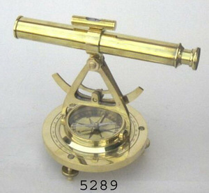 Brújula Alidade Náutica de latón funcional y base giratoria utilizada para medición precisa de ángulos y trabajo de encuesta costera - Product Image 2