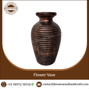 Indian Supplier Premium Quality Customized Design Mango Wood Flower <b>Vase</b> Decorative Wooden <b>Vase</b> for Home and Gifts Low Price - Product Image 2