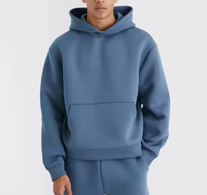 Fleece Unisex de algodón grueso Jogging hombres chándales Casual logotipo personalizado chándales con capucha liso Sudadera con capucha y Joggers conjunto para hombres - Product Image 3