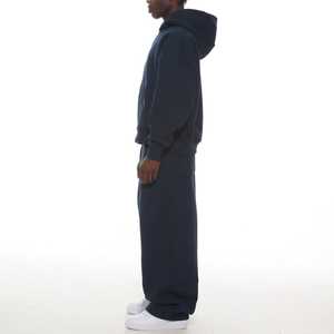 Ensemble de survêtement décontracté unisexe en molleton polyester/coton personnalisé avec cordon de serrage, lourd, ample, sweat-shirt et pantalon de jogging - Product Image 2