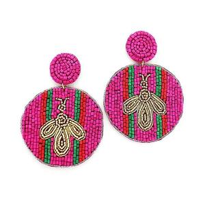 Pendientes colgantes de cuentas de semillas hechos a mano, regalo para niñas, ropa de fiesta de San Valentín y Navidad - Product Image 5