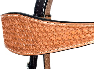 Nouvel Arrivage : Ensemble de Bridon et Têtière en Cuir Véritable pour Selle Western, Style Cowboy, Confortable et Durable pour l'Équitation - Product Image 2