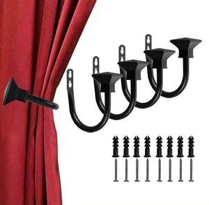 Crochets d'embrasse de rideau de conception classique avec du métal pour rideaux rideaux draperie tenir le support intérieur accessoires pour la maison - Product Image 6