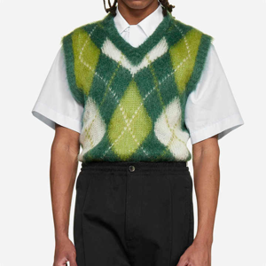 <b>Men's</b> Winter Knitwear ODM Supply Trending Breathable V-neck <b>Knitted</b> <b>Cardigan</b> Sweater Cotton Custom Logo Printed - Product Image 1