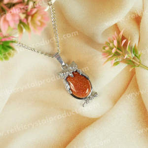 จี้หินคริสตัลธรรมชาติรูปนกฮูกพร้อมสายโซ่โลหะ - Product Image 5