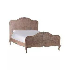 Cadre de lit en rotin de style victorien avec finition beige - Product Image 1