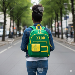 Chi Eta Phi Sorority Style Lightweight Durable High Quality Zipper Closure Backpack Sports/Travel Ready to Ship Modern Schoolbag - Product Image 3